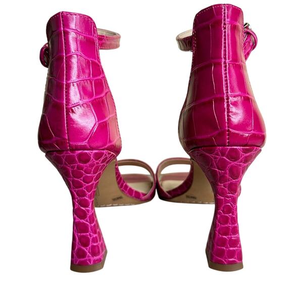 Vince Camuto Reesera Deep Magenta Croco Sandal Women's 5M NWB Barbie Square - Picture 5 of 10